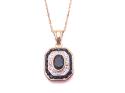 9ct Sapphire & Diamond Pendant & Chain