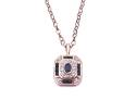 9ct Sapphire & Diamond Pendant & Chain