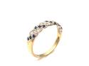 9ct Sapphire & Diamond Pave Ring