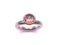 Silver Dark Orange CZ Ring Size N