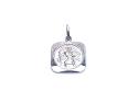 Silver Square St Christopher Pendant 14mm