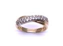 9ct Yellow Gold CZ Crossover Ring