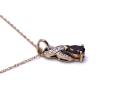 9ct Garnet & Diamond Pendant & Chain