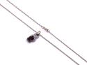 9ct Garnet & Diamond Pendant & Chain