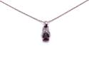 9ct Garnet & Diamond Pendant & Chain