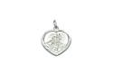 Silver Heart Shaped St Christopher Pendant 19mm