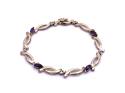 9ct Amethyst & Diamond Bracelet