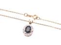 9ct Sapphire & Diamond Pendant & Chain