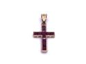 9ct Yellow Gold Ruby Cross Pendant