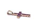 9ct Yellow Gold Ruby Cross Pendant