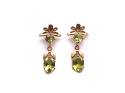 9ct Yellow Gold Peridot Drop Earrings