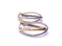 9ct 2 Colour Oval Hoop Earrings