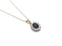 9ct Sapphire & CZ Pendant & Chain