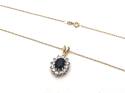 9ct Sapphire & CZ Pendant & Chain