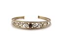 9ct Yellow Gold Garnet Torque Bangle