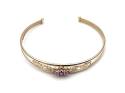 9ct Yellow Gold Amethyst Torque Bangle