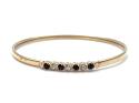 9ct Yellow Gold Sapphire & CZ Bangle