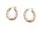 9ct Yellow Gold Twisted Hoop Earrings