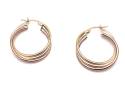 9ct 3 Colour Hoop Earrings