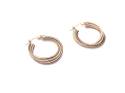 9ct 3 Colour Hoop Earrings