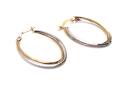 9ct 2 Colour Oval Hoop Earrings