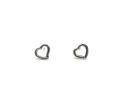 Silver Cut Out Heart Stud Earrings