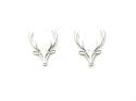 Silver Stag Head Stud Earrings