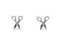 Silver Scissors Stud Earrings