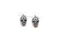 Silver Skull Drop Earrings 24mm