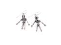 Silver Skeleton Drop Earrings 38mm