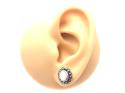 Silver Marcasite Mother Of Pearl Stud Earrings