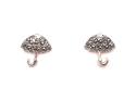 Silver Marcasite Umbrella Stud Earrings 12x11mm