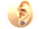 Silver Marcasite Blue Bird Stud Earrings 13x12mm