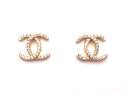 Silver Gold Plated Cz Cc Stud Earrings 13X11Mm