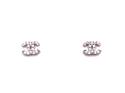 Silver Cz Cc Stud Earrings 6X5Mm