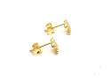 Silver Gold Plated Cz Cc Stud Earrings 6X5Mm