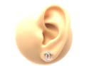 Silver Cz Cc Stud Earrings 9Mm