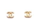 Silver Gold Plated Cz Cc Stud Earrings 10X8Mm