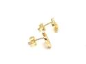 Silver Gold Plated Cz Cc Stud Earrings 10X8Mm