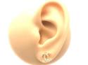 Silver Gold Plated Cz Cc Stud Earrings 10X8Mm