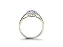 Silver Amethyst & CZ Oval Cluster Ring