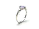 Silver Amethyst & CZ Oval Cluster Ring