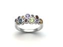 Silver Multi Stone Pave Bubble Ring