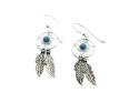 Silver Reconstituted Turquoise Drop Earrings