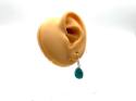 Silver Reconstituted Turquoise Drop Earrings