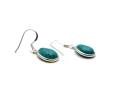 Silver Reconstituted Turquoise Drop Earrings