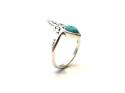 Silver Reconstituted Turquoise Filagree Ring