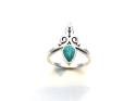 Silver Reconstituted Turquoise Filagree Ring