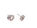 Silver Cut Out Flower CZ Stud Earrings