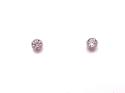 Silver CZ Round Fancy Stud Earrings.